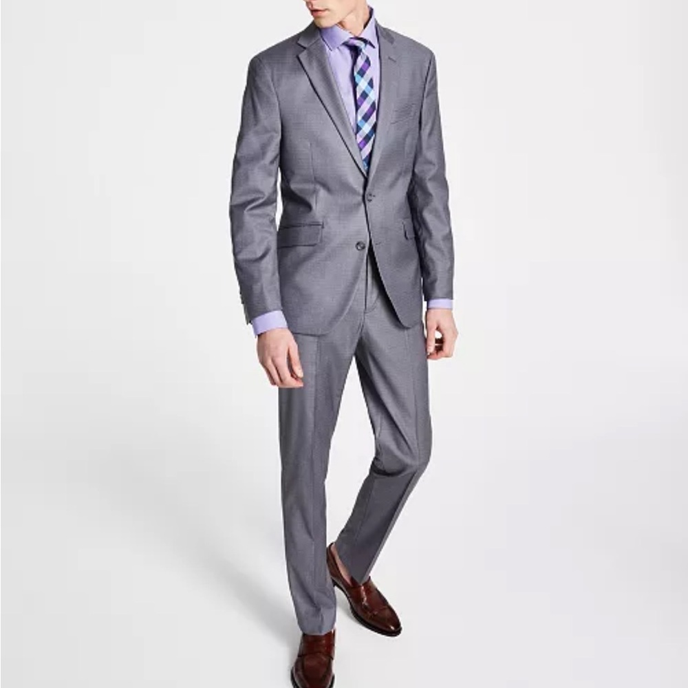 Reaction Kenneth Cole Gray Slim-Fit Suit